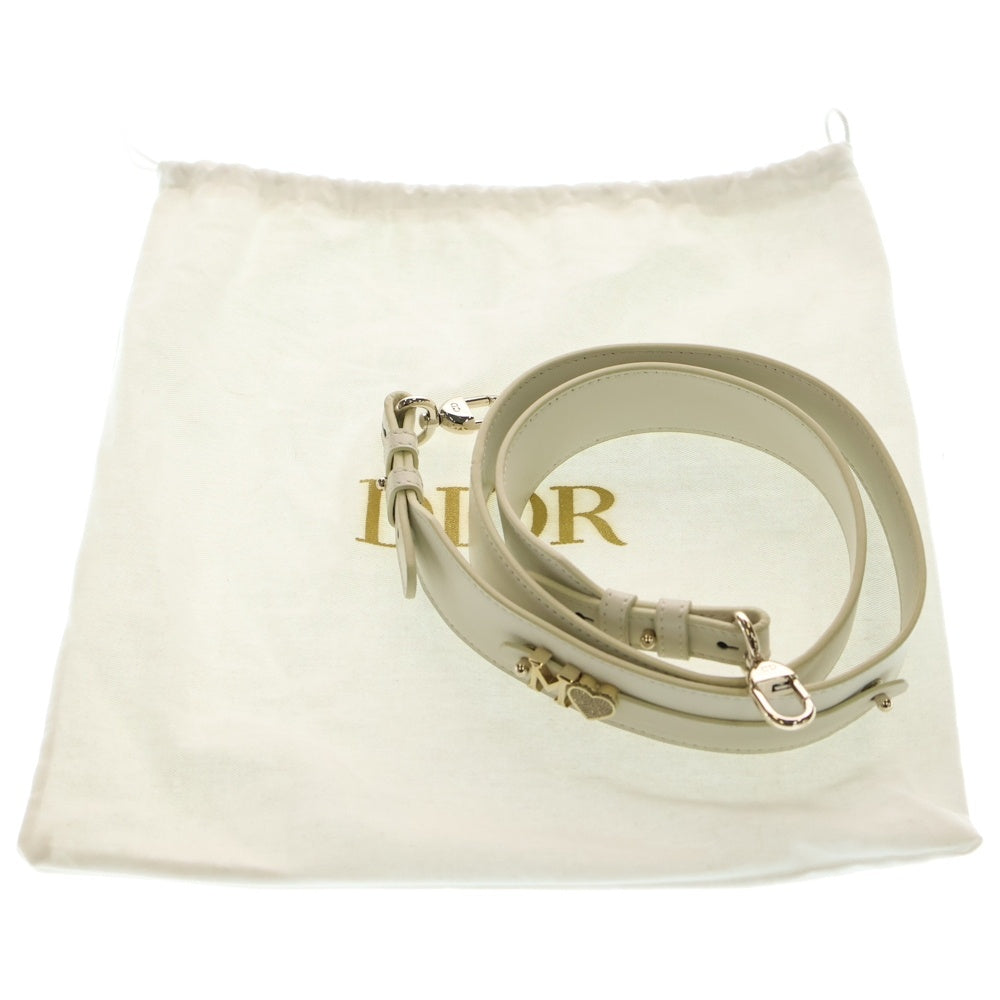 Christian Dior(クリスチャンディオール) Lady Dior My ABCDior レディディオール スモール カナージュ 2WAY チャーム付レザーハンドバッグ ショルダーバッグ ホワイト レディース