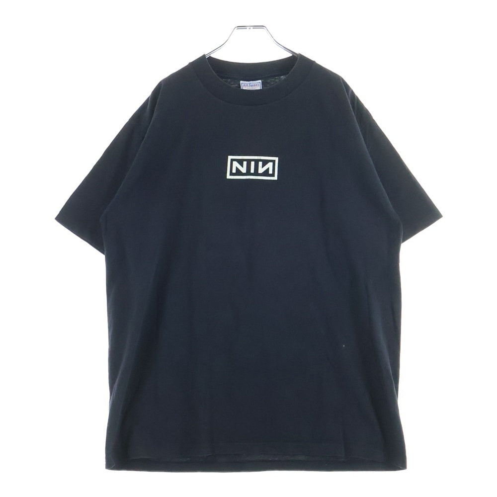 VINTAGE(ヴィンテージ) 90S NINE INCH NAILS BOX LOGO ヴィンテージ ナインチネイルズ ボックスロゴ ALL Sportタグ Tシャツ 半袖クルーネックカットソー ブラック