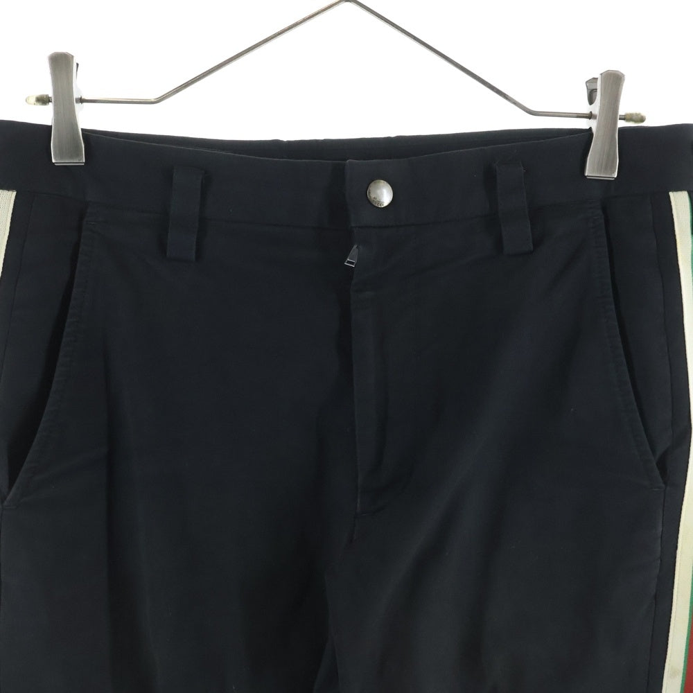 GUCCI(グッチ) 18SS Sideline Stretch Pants サイドラインストレッチパンツ 495695 Z7576 ブラック