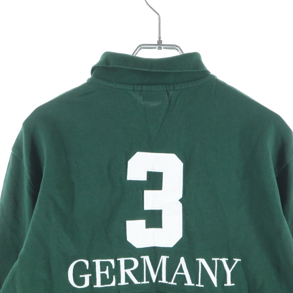 POLO RALPH LAUREN(ポロラルフローレン) ポニー ドイツ国旗刺繍 長袖ラガーシャツ グリーン