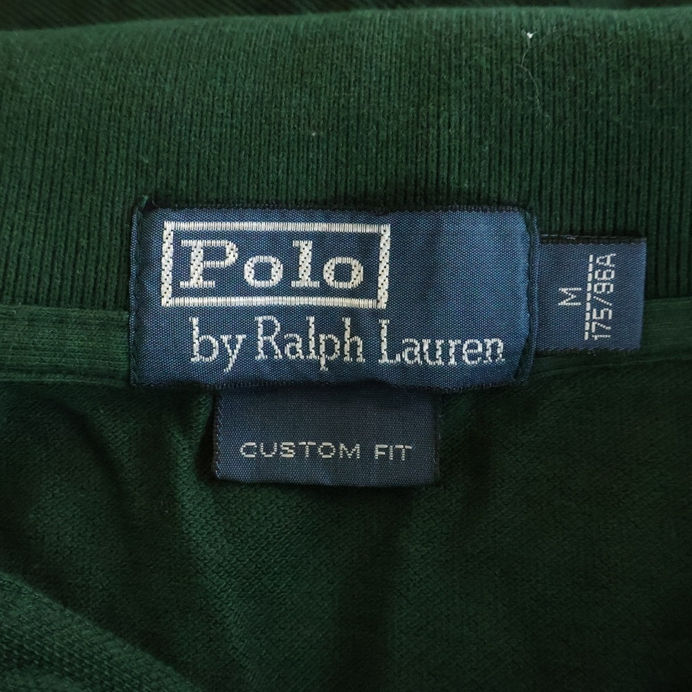 POLO RALPH LAUREN(ポロラルフローレン) ポニー ドイツ国旗刺繍 長袖ラガーシャツ グリーン