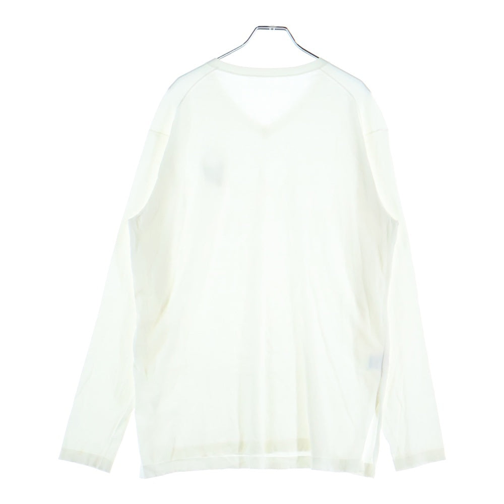 lucien pellat-finet(ルシアンペラフィネ) スカル Vネック レーヨン ニットセーター ホワイト