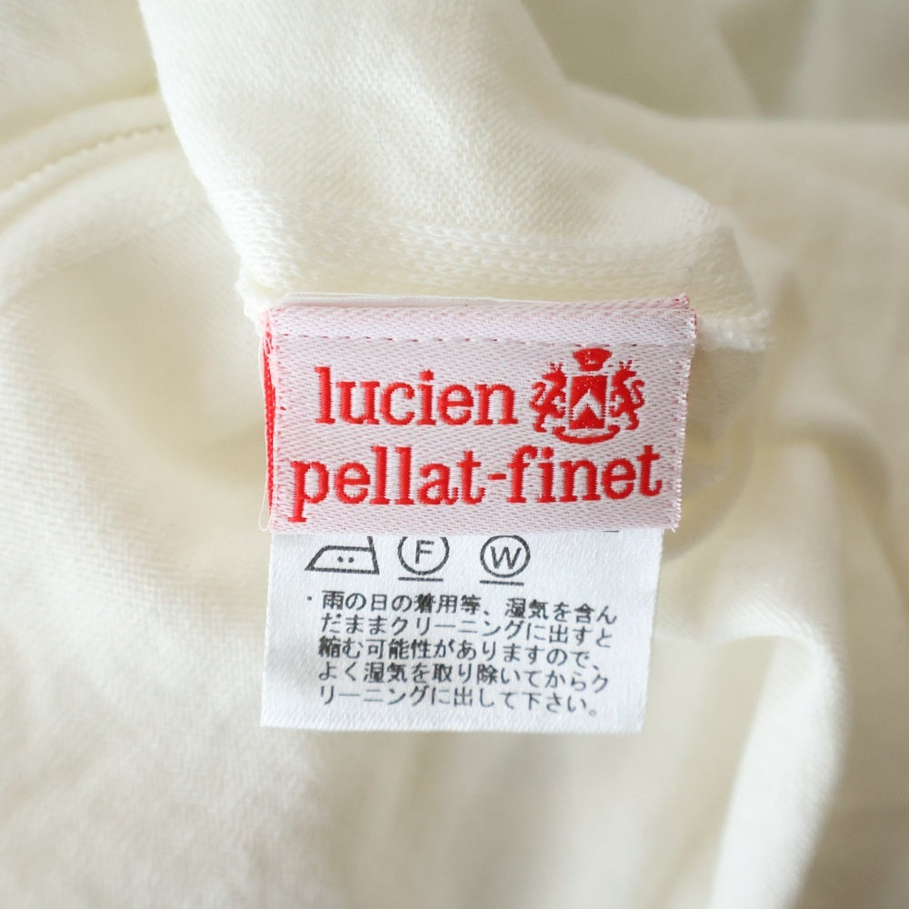 lucien pellat-finet(ルシアンペラフィネ) スカル Vネック レーヨン ニットセーター ホワイト