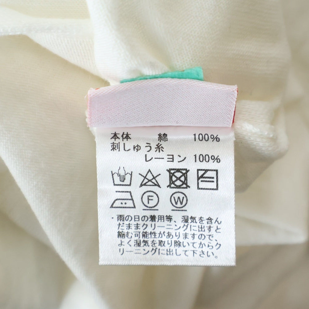 lucien pellat-finet(ルシアンペラフィネ) スカル Vネック レーヨン ニットセーター ホワイト