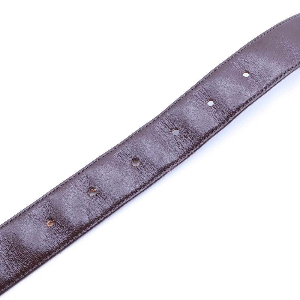 YVES SAINT LAURENT(イヴサンローラン) ロゴプレート レザーベルト ブラウン