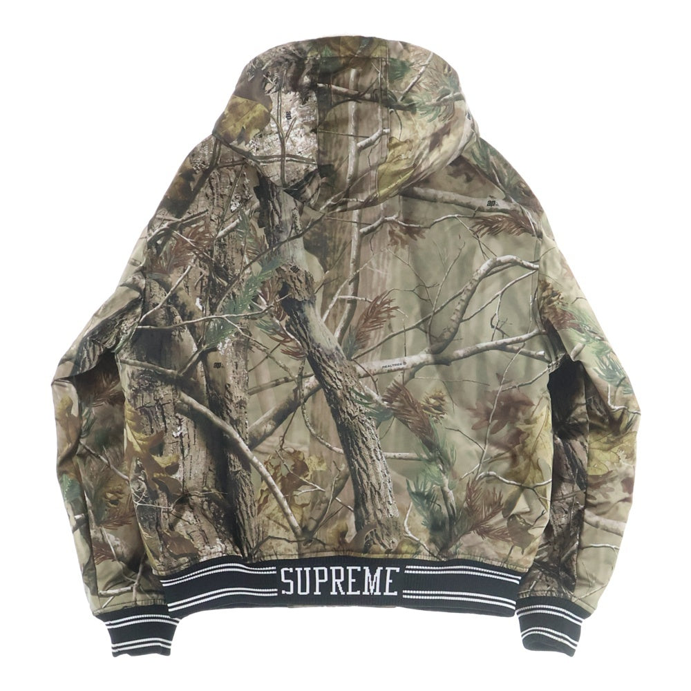 SUPREME(シュプリーム) 25AW ×Mitchell & Ness Lined Hooded Satin Varsity Jacket ×ミッチェルアンドネス ラインドフーデッドサテンバーシティージャケット ブラウン