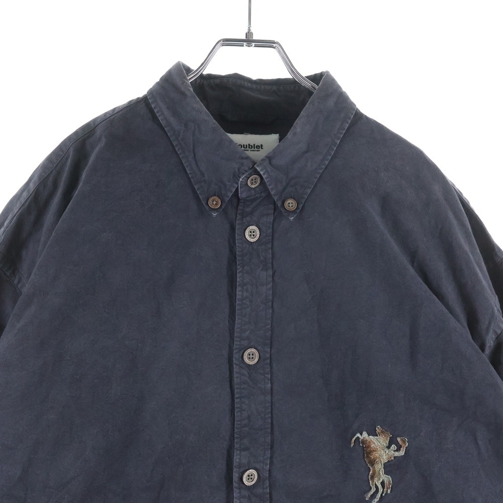 doublet(ダブレット) OVERSIZED CUT OFF SHIRT オーバーサイズ カットオフシャツ ブラック 23SS33SH122