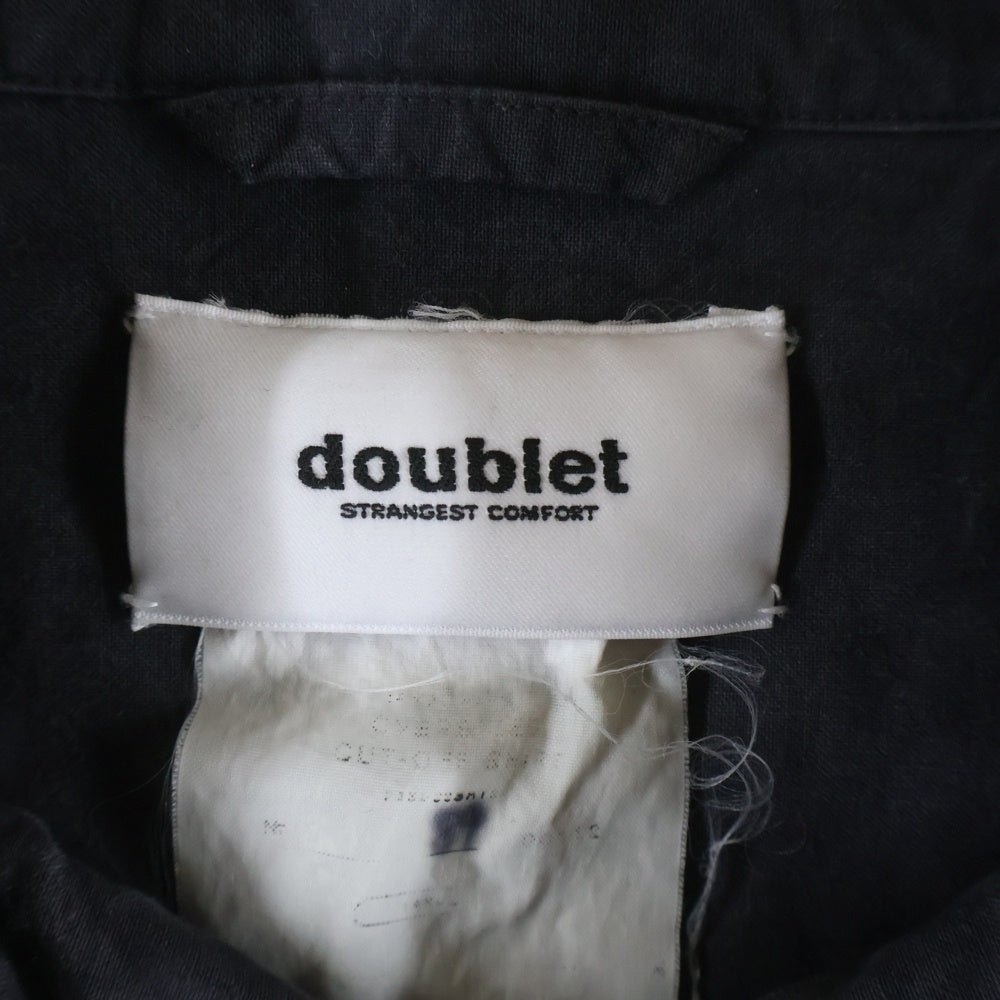 doublet(ダブレット) OVERSIZED CUT OFF SHIRT オーバーサイズ カットオフシャツ ブラック 23SS33SH122