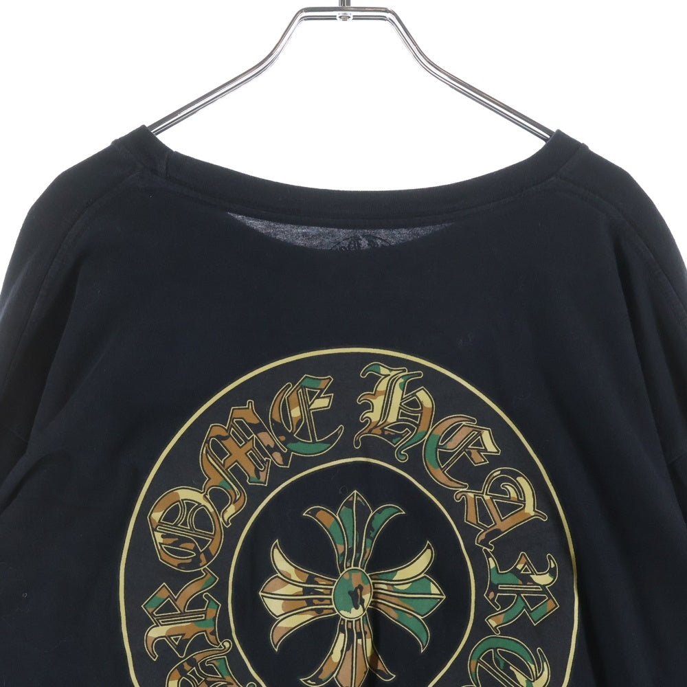 CHROME HEARTS(クロムハーツ) CAMO HORSE SHOE カモホースシュー バッグプリント長袖Tシャツ ブラック