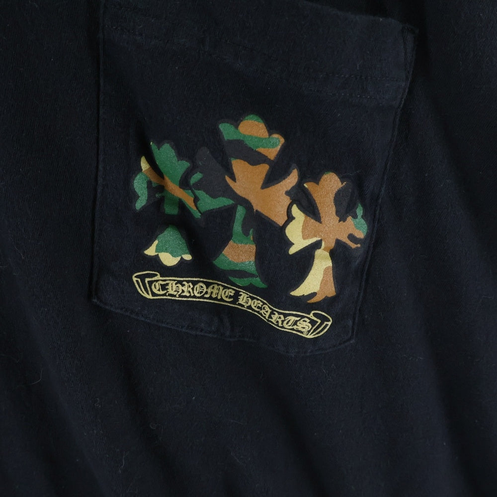 CHROME HEARTS(クロムハーツ) CAMO HORSE SHOE カモホースシュー バッグプリント長袖Tシャツ ブラック
