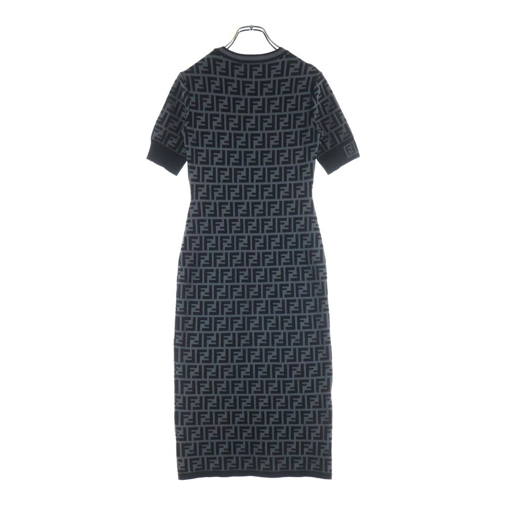 FENDI(フェンディ) ズッカ柄 FFロゴ 半袖ワンピース グレー FZD753 A5QG レディース