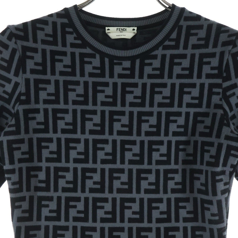 FENDI(フェンディ) ズッカ柄 FFロゴ 半袖ワンピース グレー FZD753 A5QG レディース