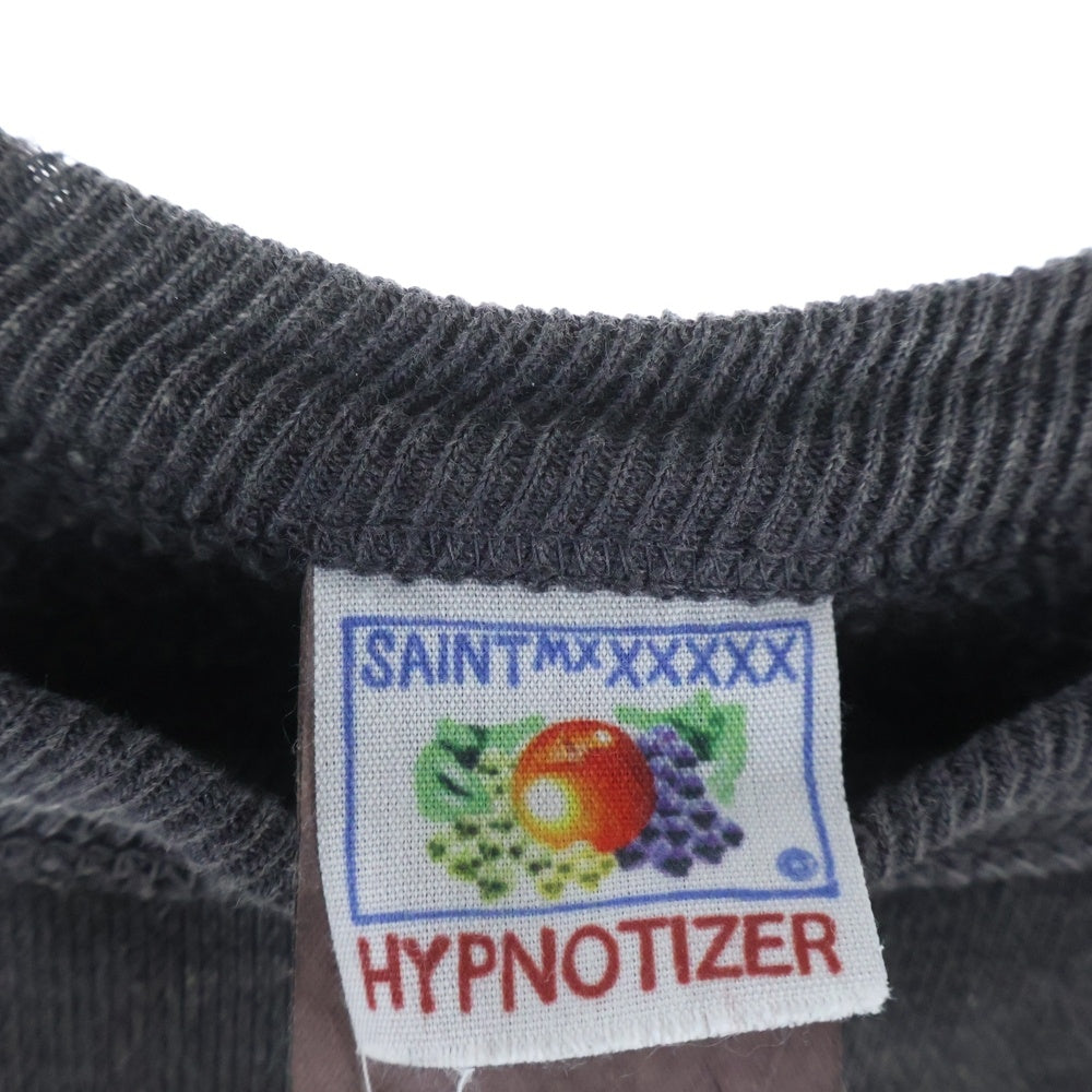 SAINT MICHAEL(セントマイケル) 24AW NOTHING IMP ヴィンテージ加工 クルーネックスウェットトレーナー ブラック SM-YS1-0000-C36