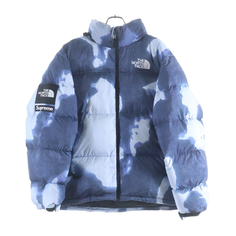 SUPREME(シュプリーム) 21AW ×The North Face Bleached Denim Print Nuptse Jacket ザノースフェイス ブリーチド デニムプリント ヌプシ ダウンジャケット インディゴ ND521001