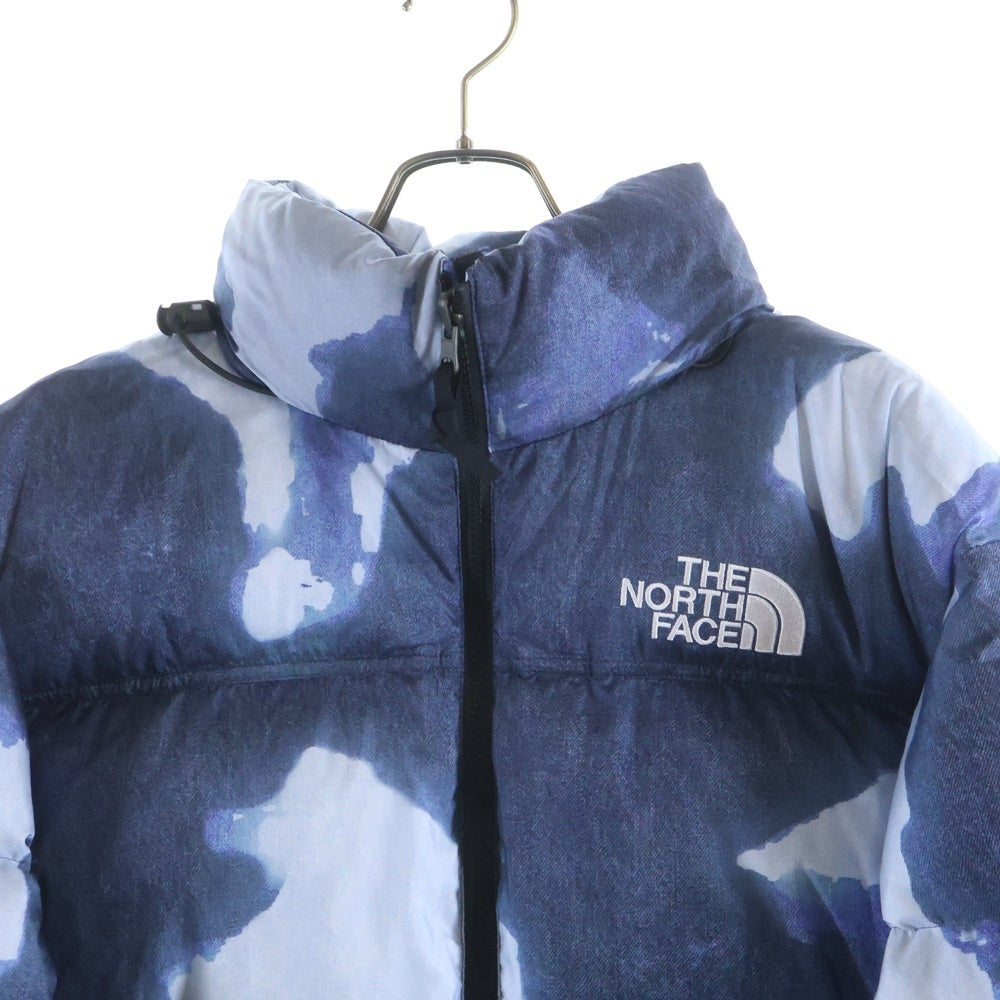SUPREME(シュプリーム) 21AW ×The North Face Bleached Denim Print Nuptse Jacket ザノースフェイス ブリーチド デニムプリント ヌプシ ダウンジャケット インディゴ ND521001