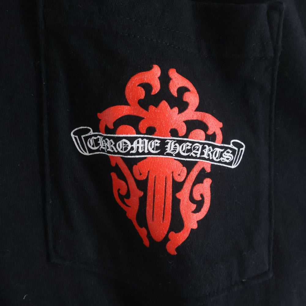 CHROME HEARTS(クロムハーツ) VINE DAGGER Tee バックヴァインダガー 半袖Tシャツ カットソー ブラック/レッド