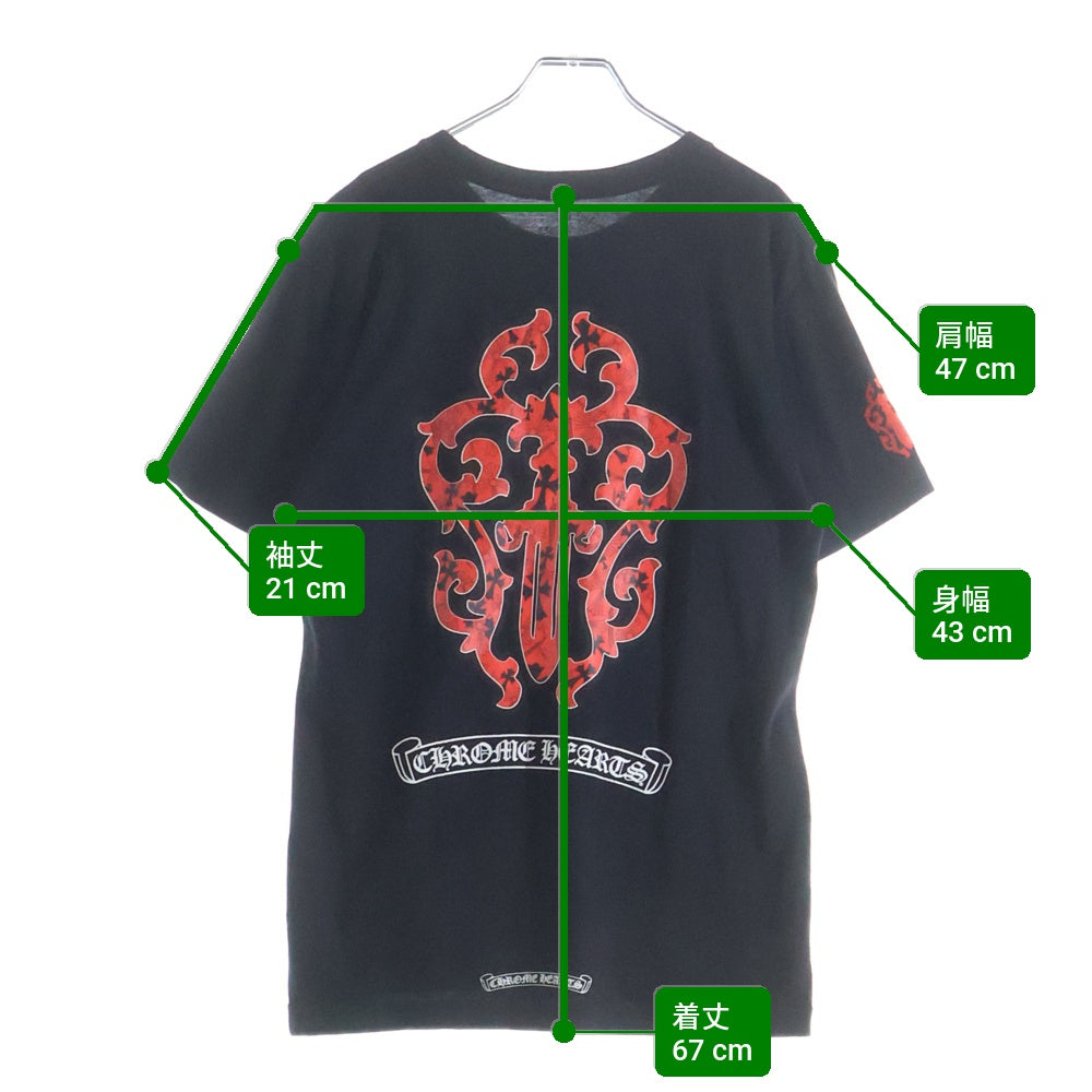 CHROME HEARTS(クロムハーツ) VINE DAGGER Tee バックヴァインダガー 半袖Tシャツ カットソー ブラック/レッド