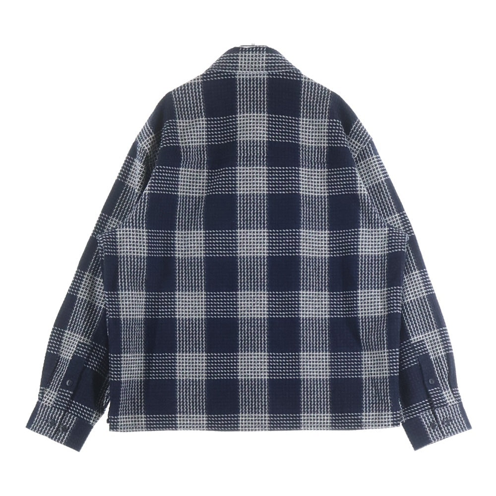 KITH(キス) コットン 長袖 チェックシャツ ネイビー 25-050-060-0017-3-0