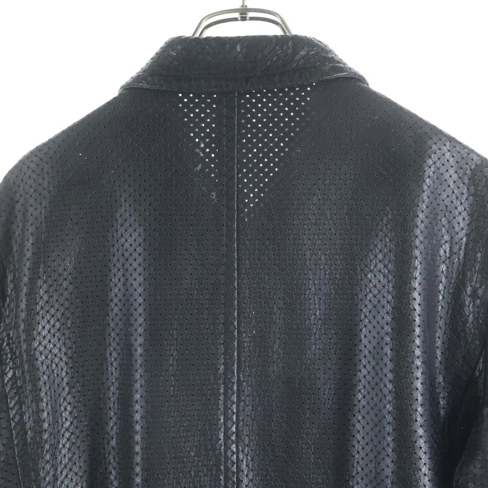 COMME des GARCONS HOMME(コムデギャルソンオム) パンチングレザージャケット ジップアップジャケット HJ-100820 ブラック