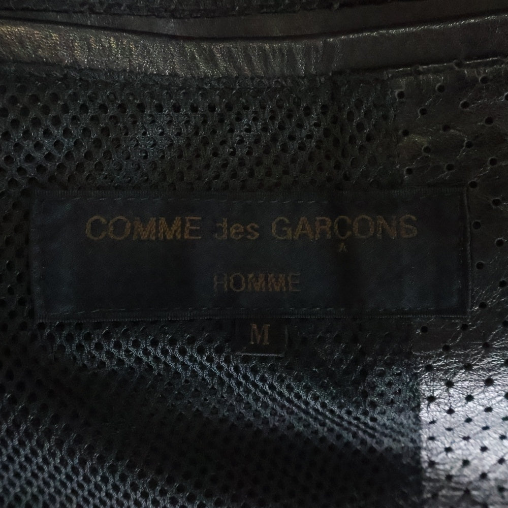 COMME des GARCONS HOMME(コムデギャルソンオム) パンチングレザージャケット ジップアップジャケット HJ-100820 ブラック