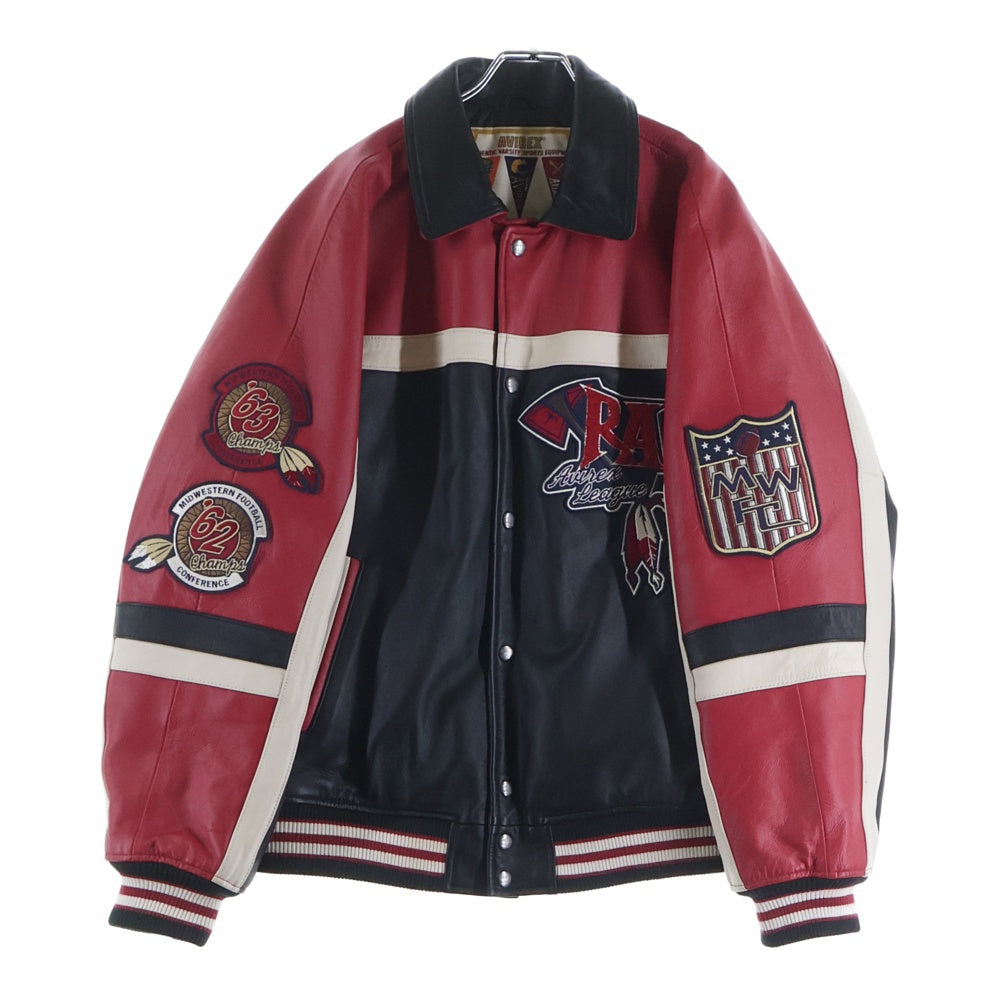 AVIREX(アヴィレックス) VARSITY JACKET RED AXES バーシティジャケット レッドアクシズ レザージャケット 783-5150012 ブラック/レッド