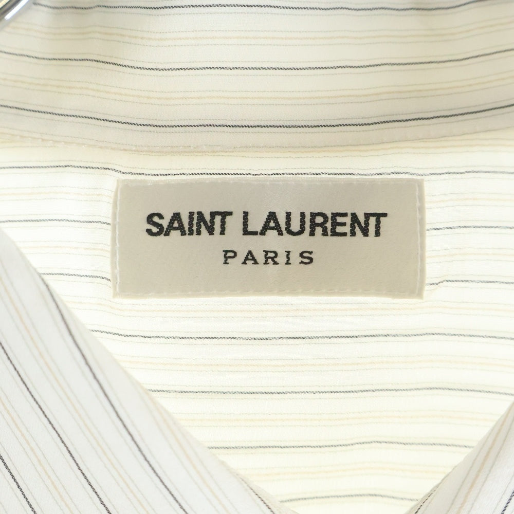 SAINT LAURENT PARIS(サンローランパリ) 24SS SILK SHIRT シルク長袖シャツ ホワイト 712700 Y1I53