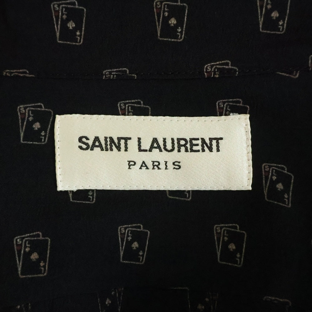 SAINT LAURENT PARIS(サンローランパリ) 18AW トランプ総柄 長袖シャツ ブラック 528009 Y317T
