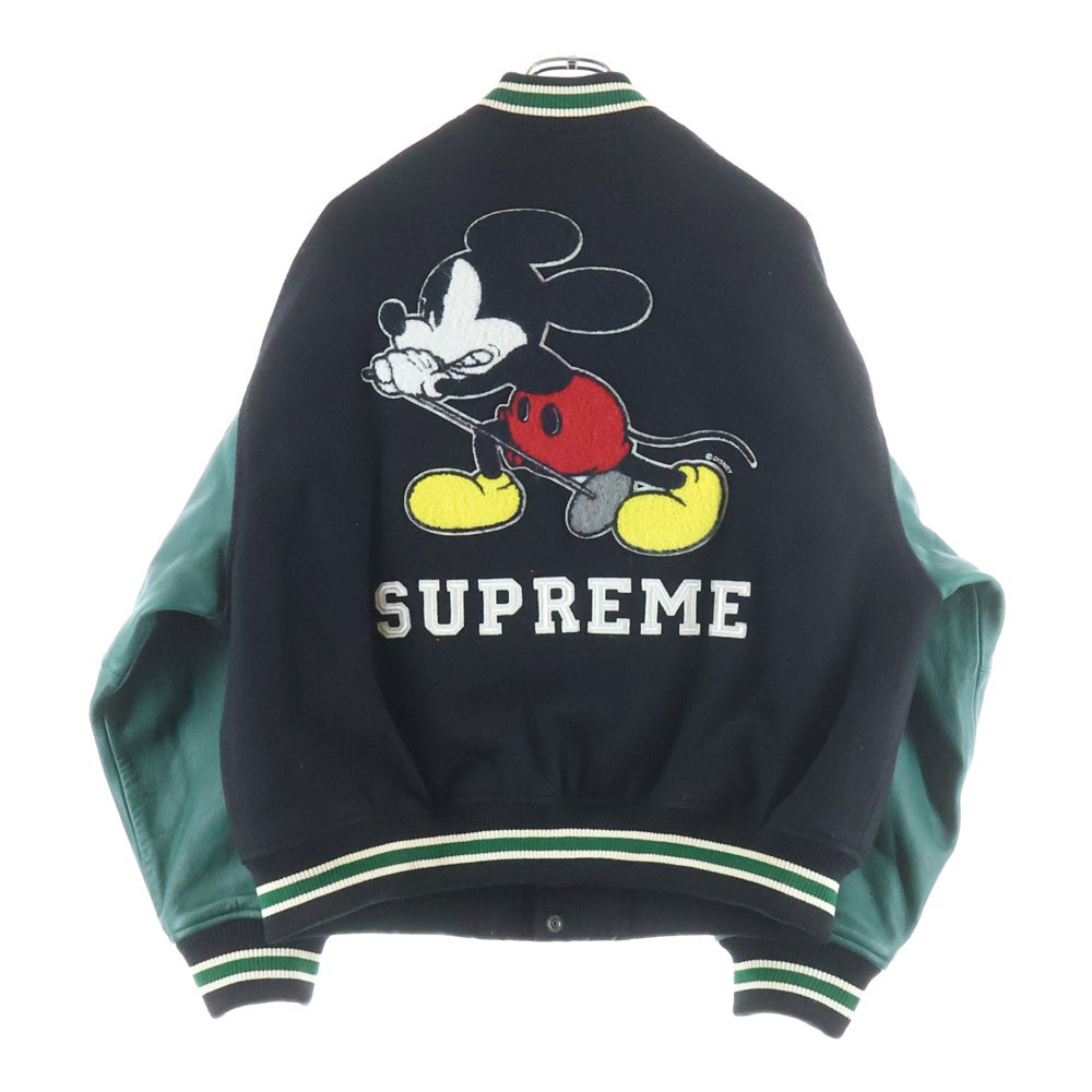 SUPREME(シュプリーム) 25AW × Number (N)ine Mickey Mouse Varsity Jacket ナンバーナイン ミッキーマウス パッチ バーシティジャケット ブルゾン ブラック