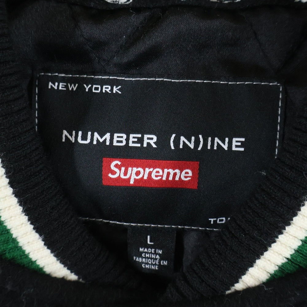 SUPREME(シュプリーム) 25AW × Number (N)ine Mickey Mouse Varsity Jacket ナンバーナイン ミッキーマウス パッチ バーシティジャケット ブルゾン ブラック