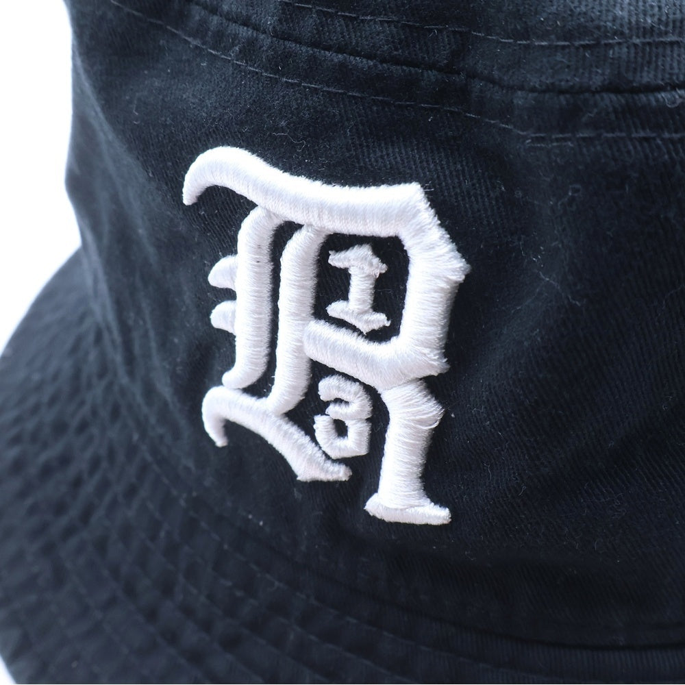 R13(アールサーティーン) ロゴ エンブロイダリー バケットハット 帽子 ブラック R13AW014-A001