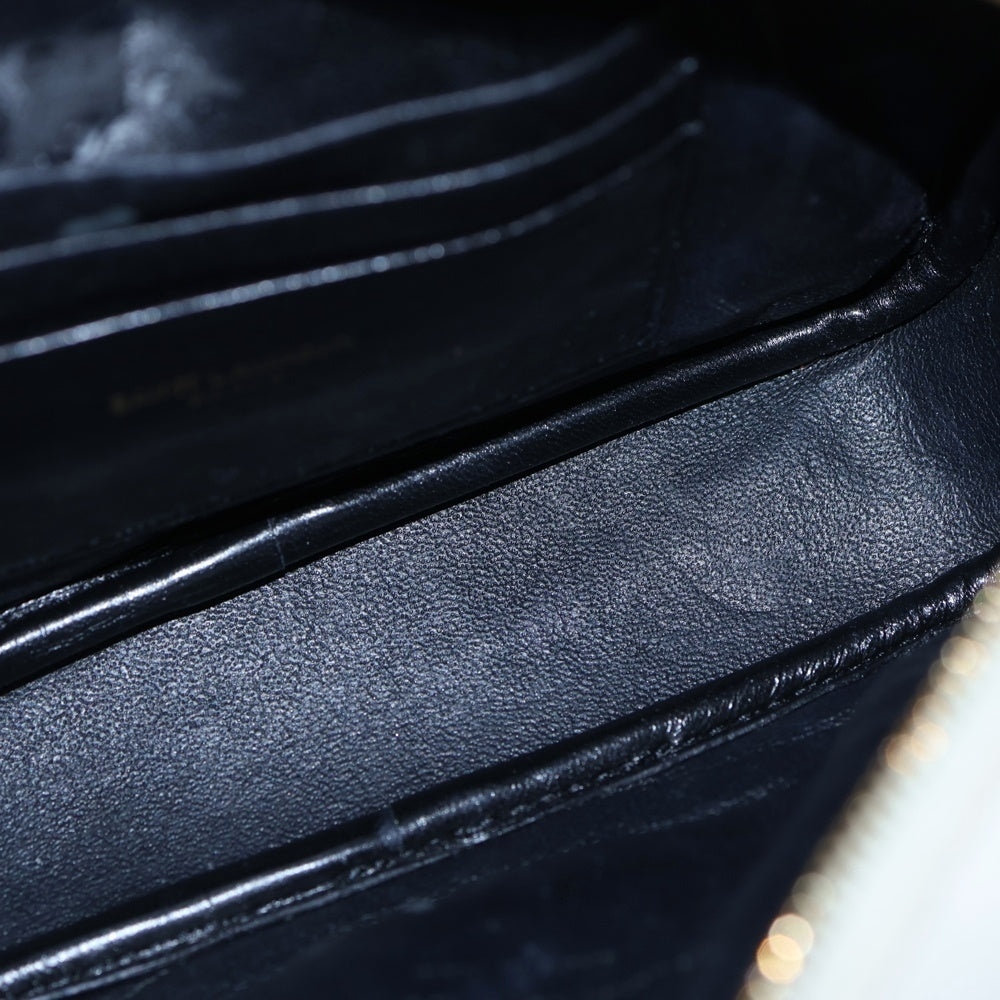 YVES SAINT LAURENT(イヴサンローラン) LOU カメラバック ロゴ金具 キルティングレザーショルダーバック ホワイト/ゴールド MAL612579 レディース