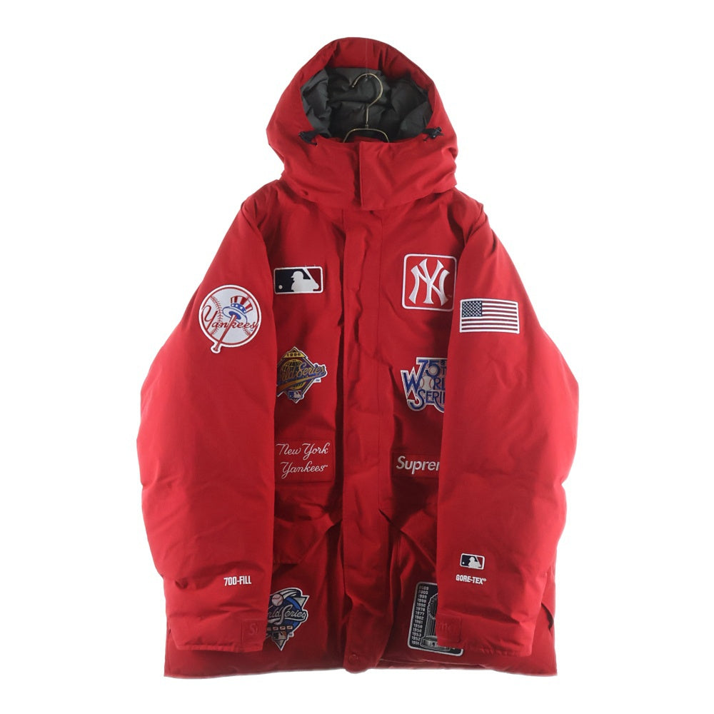 SUPREME(シュプリーム) 21AW ×New York Yankees GORE-TEX 700-Fill Down Jacket ×ニューヨークヤンキース ゴアテックス ダウンジャケット レッド