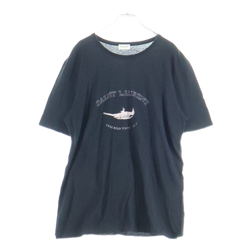 SAINT LAURENT PARIS(サンローランパリ) 19SS フロントロゴ クルーネック半袖Tシャツ カットソー ブラック 551404 YB2ZO