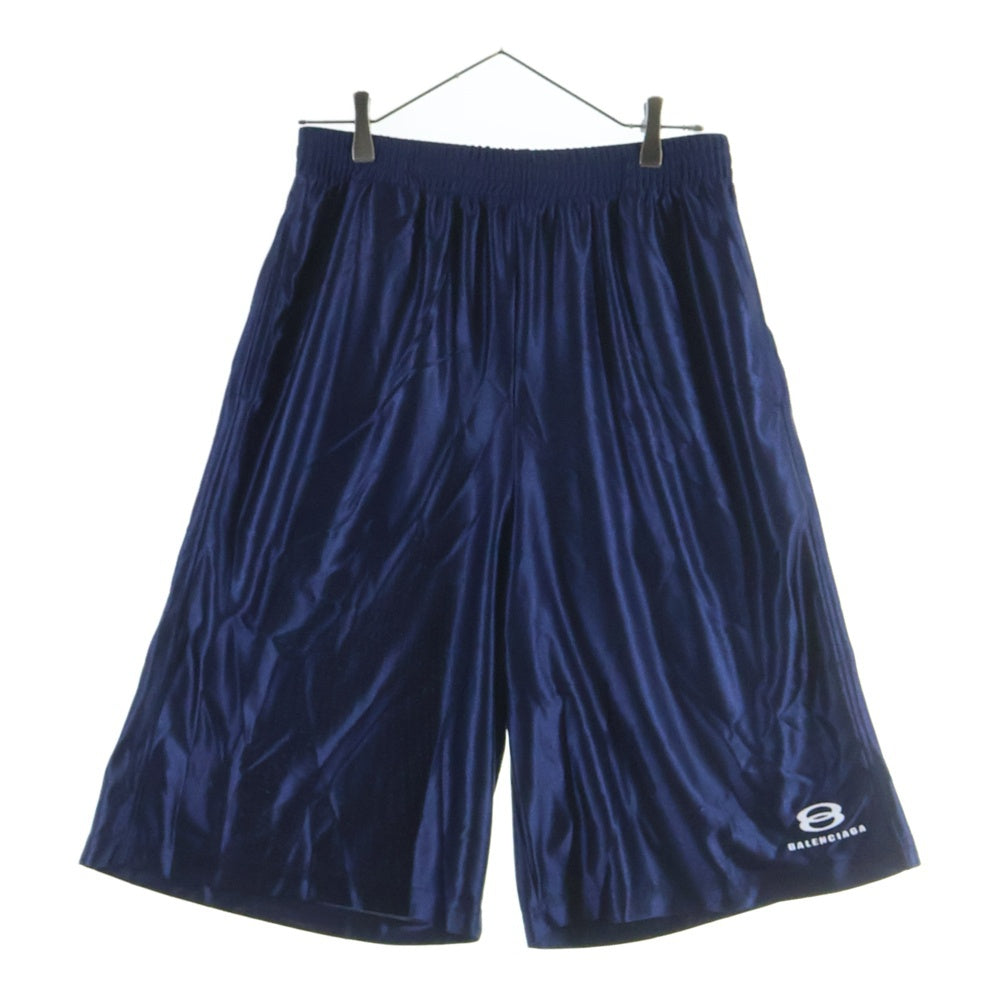 BALENCIAGA(バレンシアガ) UNITY SPORTS ICON PANT BASKETBALL フロントロゴプリント ショートパンツ ネイビー 795260 TOVX3