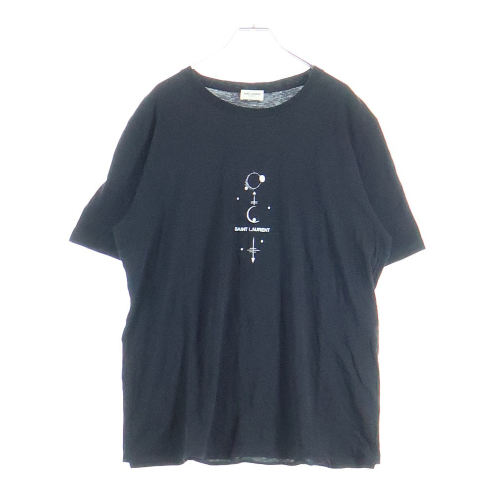 SAINT LAURENT PARIS(サンローランパリ) 20SS フロントプリント 半袖Tシャツカットソー ブラック 603286 YBPQ2