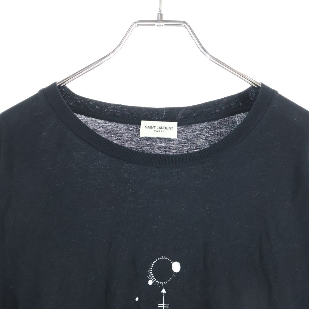 SAINT LAURENT PARIS(サンローランパリ) 20SS フロントプリント 半袖Tシャツカットソー ブラック 603286 YBPQ2