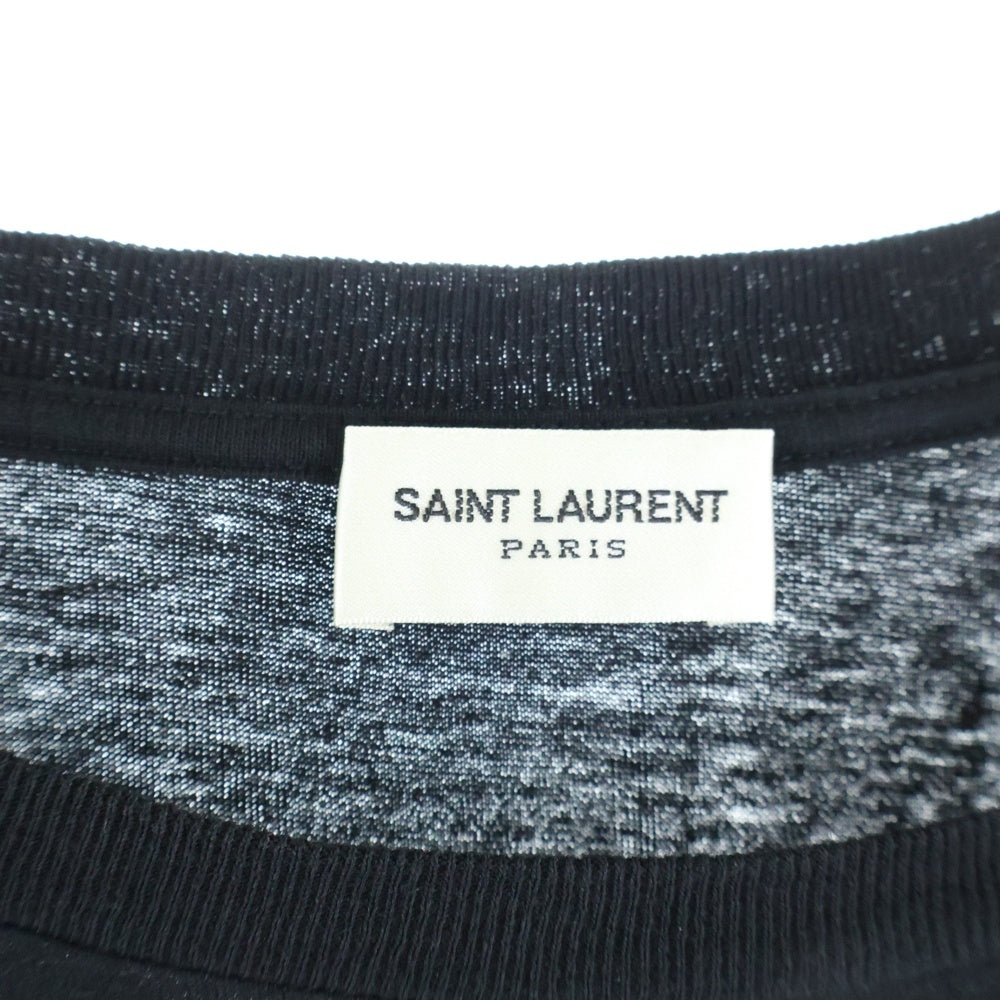 SAINT LAURENT PARIS(サンローランパリ) 20SS フロントプリント 半袖Tシャツカットソー ブラック 603286 YBPQ2