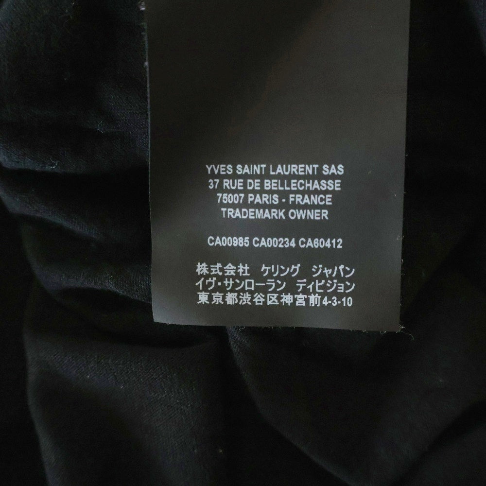 SAINT LAURENT PARIS(サンローランパリ) 20SS フロントプリント 半袖Tシャツカットソー ブラック 603286 YBPQ2