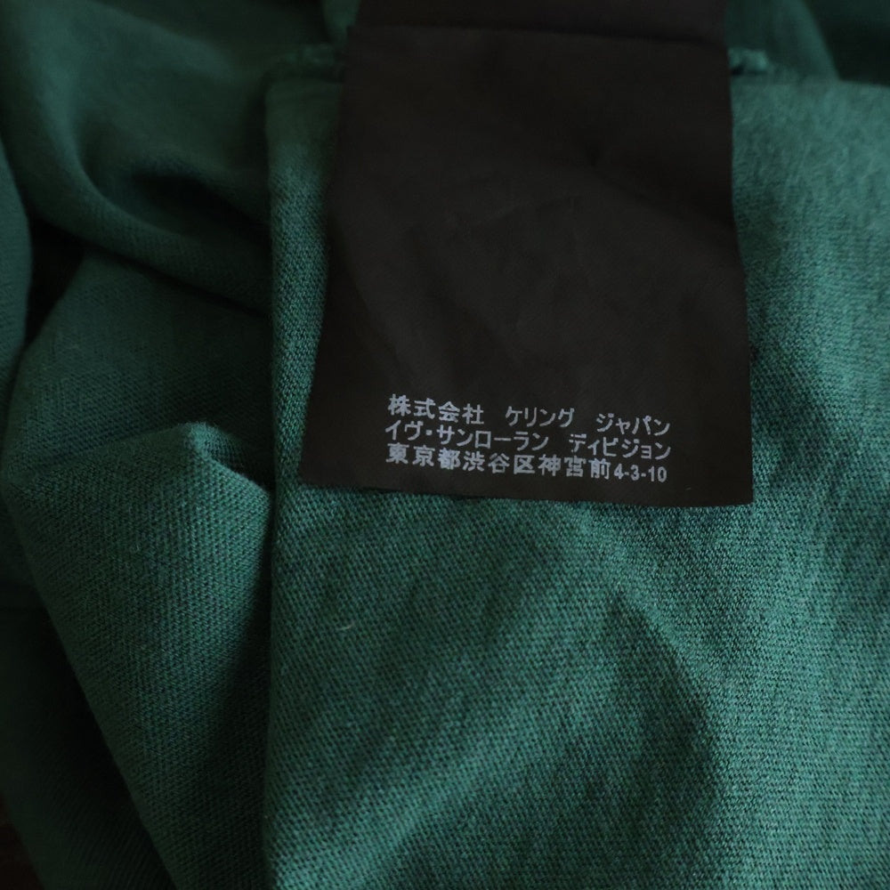 SAINT LAURENT PARIS(サンローランパリ) 18SS ユニバーシティプリント 半袖Tシャツカットソー グリーン 466895 YB1EH