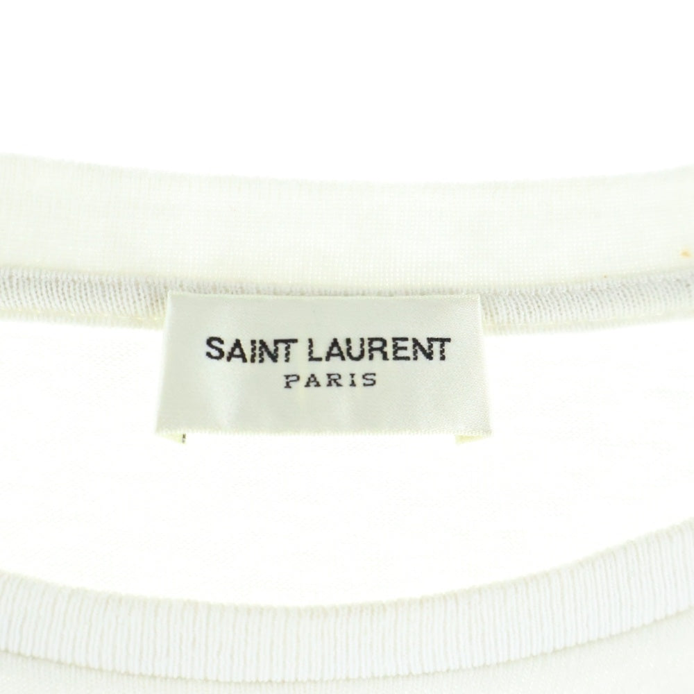 SAINT LAURENT PARIS(サンローランパリ) 19SS THE SONG プリント 半袖Tシャツカットソー ホワイト 551413 YBCB2