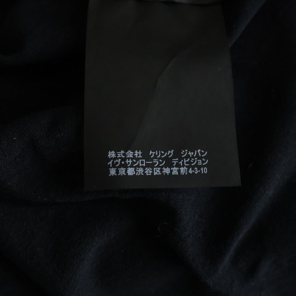 SAINT LAURENT PARIS(サンローランパリ) 19SS フロントローズ&スネークハート 530209 YB2WD クルーネック半袖Tシャツ ブラック