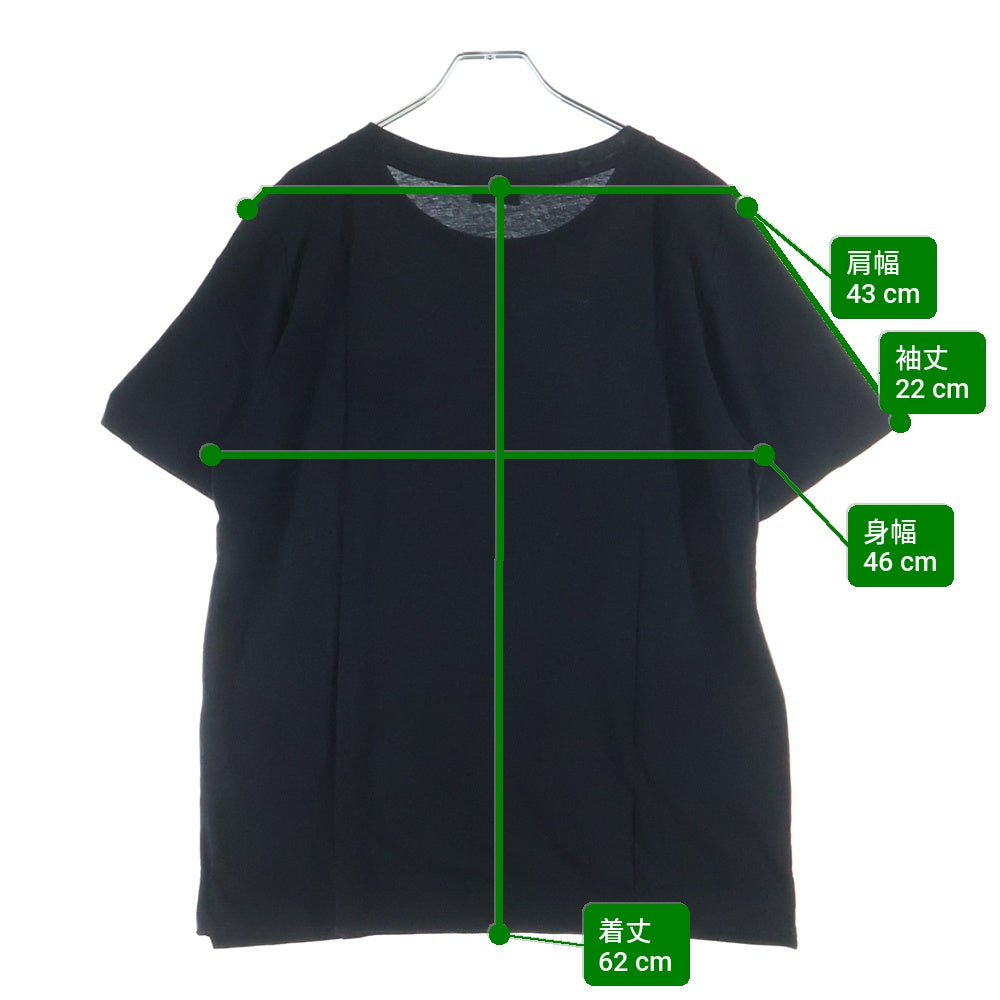 SAINT LAURENT PARIS(サンローランパリ) 19SS フロントローズ&スネークハート 530209 YB2WD クルーネック半袖Tシャツ ブラック