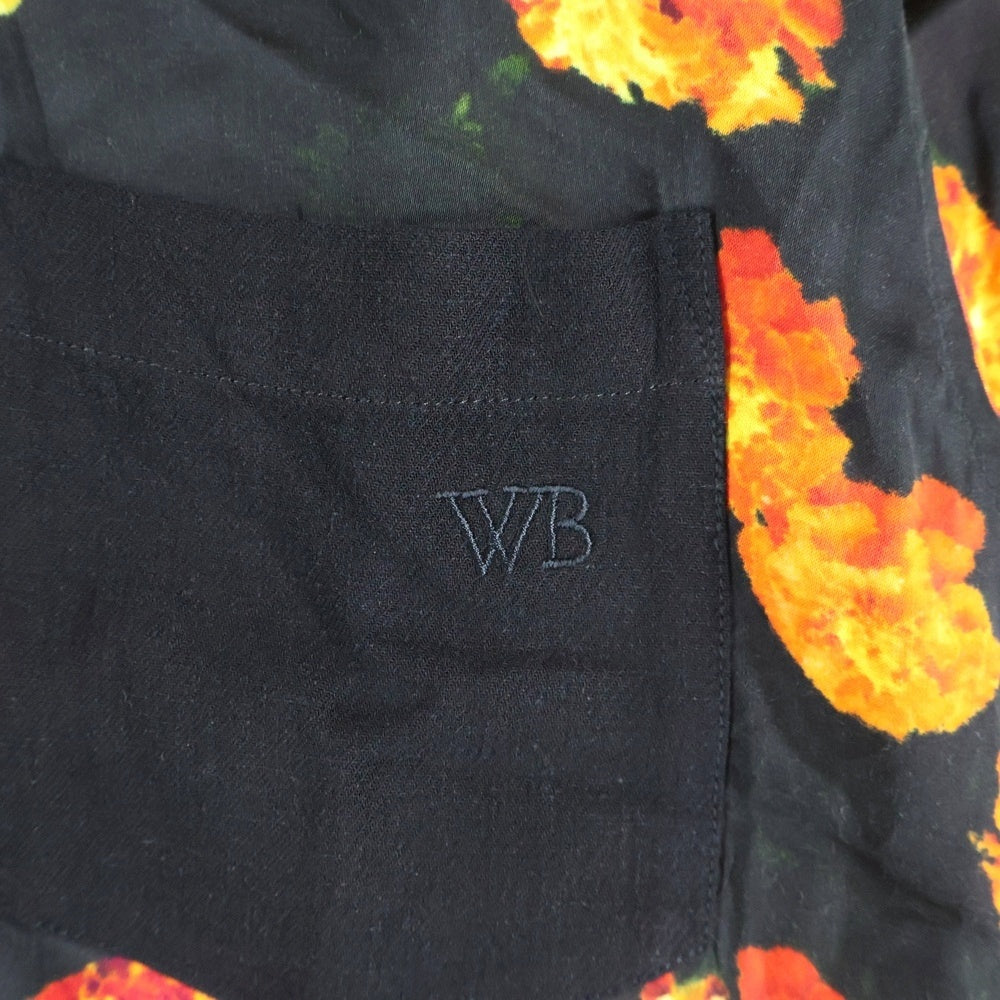 Wales Bonner(ウェールズ ボナー) 24SS HIGHLIFE BOWLING SHIRT 総柄 ボウリングシャツ ブラック 52-05-42-05042