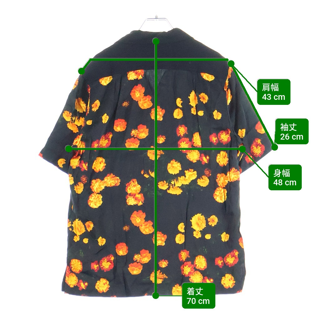 Wales Bonner(ウェールズ ボナー) 24SS HIGHLIFE BOWLING SHIRT 総柄 ボウリングシャツ ブラック 52-05-42-05042