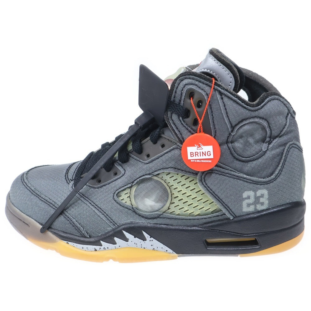 NIKE(ナイキ) ×OFF-WHITE AIR JORDAN 5 RETRO SP CT8480-001 オフホワイト エアジョーダン5レトロ ハイカットスニーカー ブラック US8.5/26.5cm