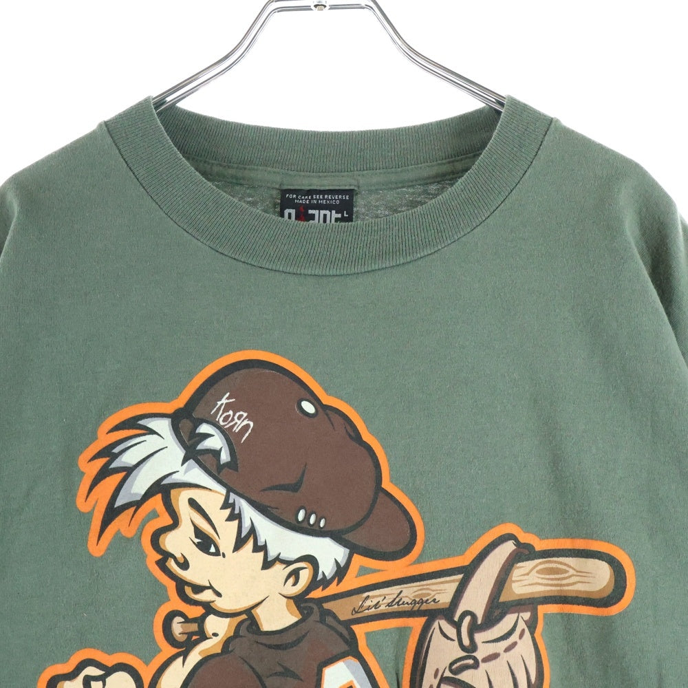 VINTAGE(ヴィンテージ) 90s KORN FOLLOW THE LEADER コーン フロントプリント 半袖Tシャツカットソー グリーン