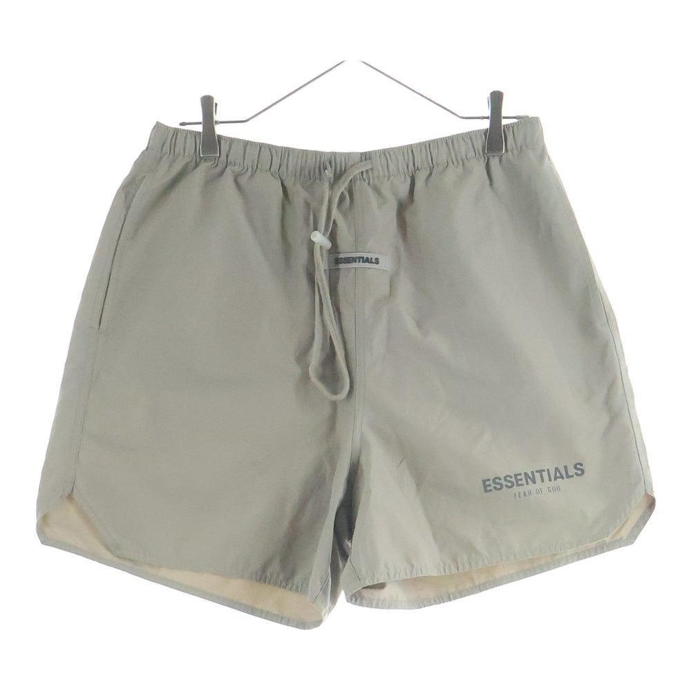 ESSENTIEL Antwerp(エッセンシャル アントワープ) フェルトロゴ ナイロン ショートパンツ ベージュ