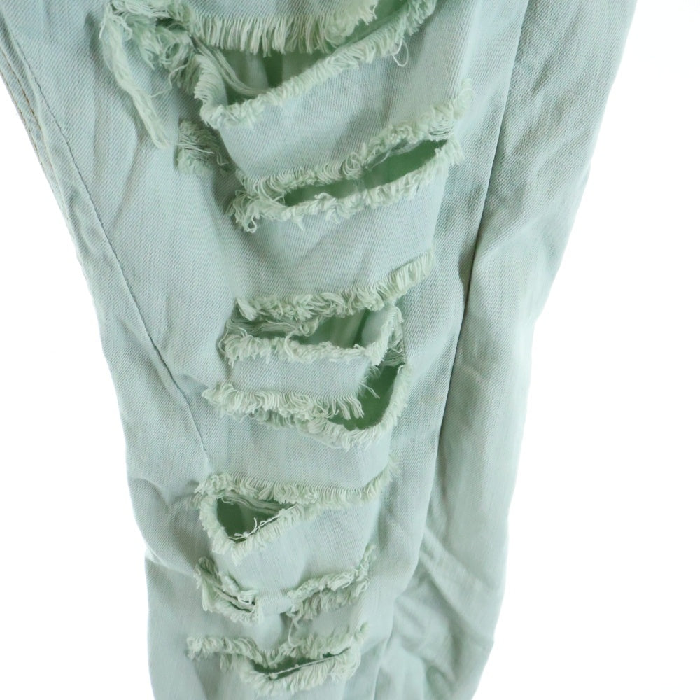 DRKSHDW(ダークシャドウ) Shredded Double Layer Detroit Pants クラッシュ加工 スリムデニムパンツ ライトブルー DU02B4366 SAQLS