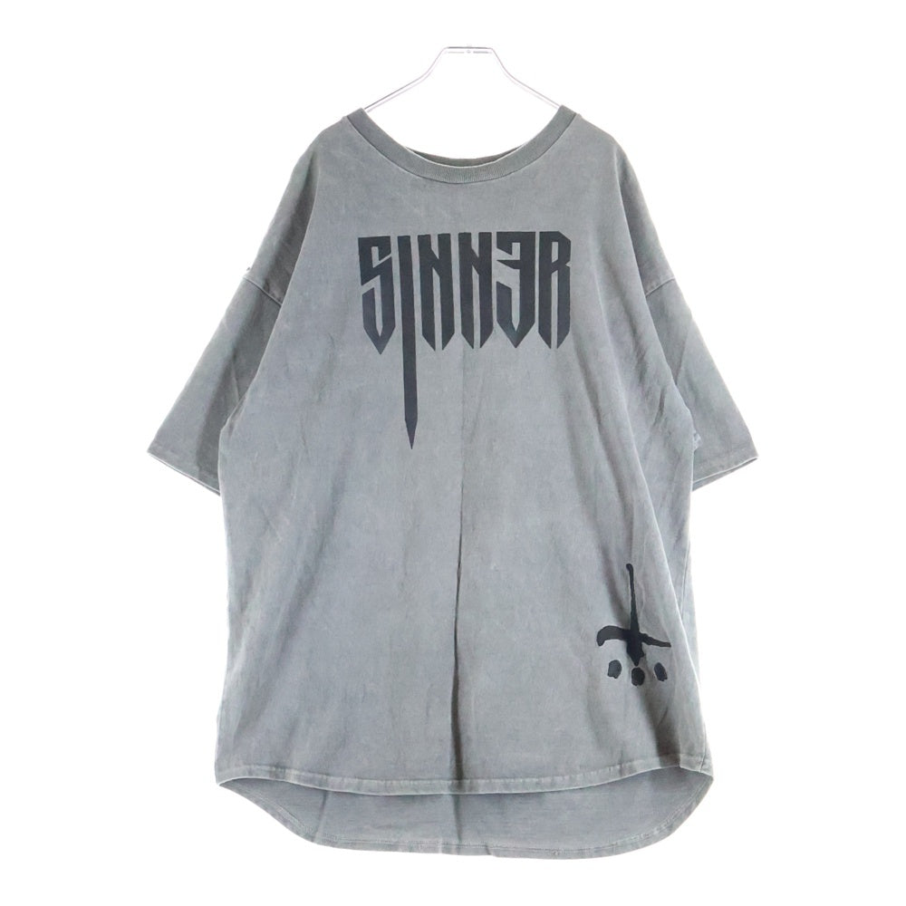 cvtvlist(カタリスト) 24SS CTLS ROSE TEE ローズグラフィック両面プリントクルーネック半袖Tシャツカットソー グレー