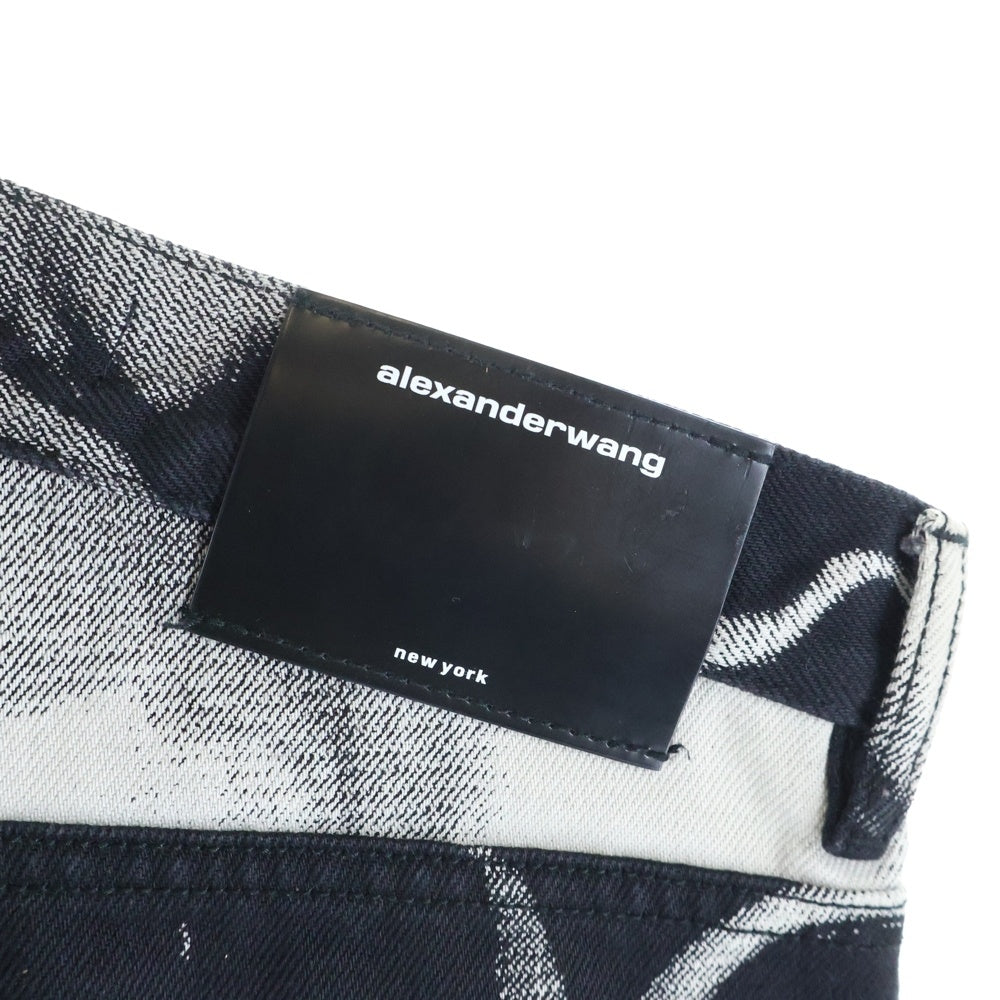 ALEXANDER WANG(アレキサンダーワン) 総柄デニムパンツ ブラック/ホワイト CA00985